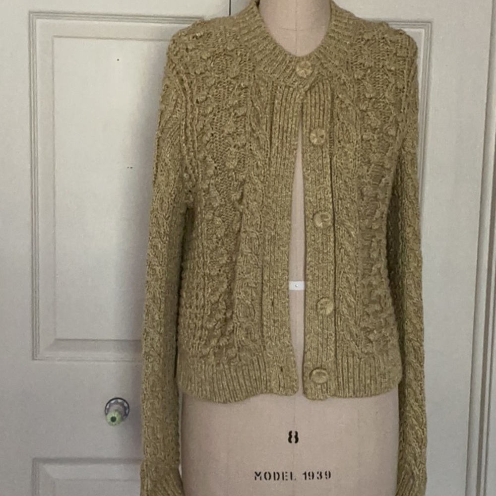 Tory Burch light green Cable-Knit Cardigan in Light green